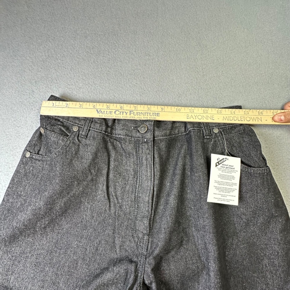 Mainstreet Blues Denim Capri Pants Vintage High Waist Black 14W New With Tags - Picture 4 of 11